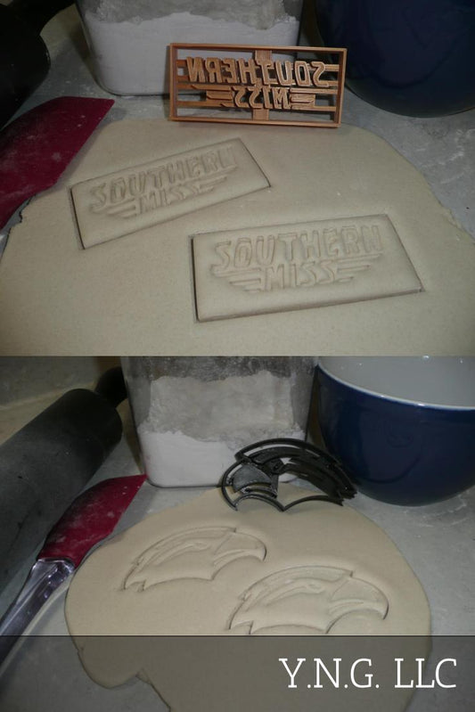 University Of Southern Mississippi Eagles Set Of 2 Cookie Cutters USA PR1255