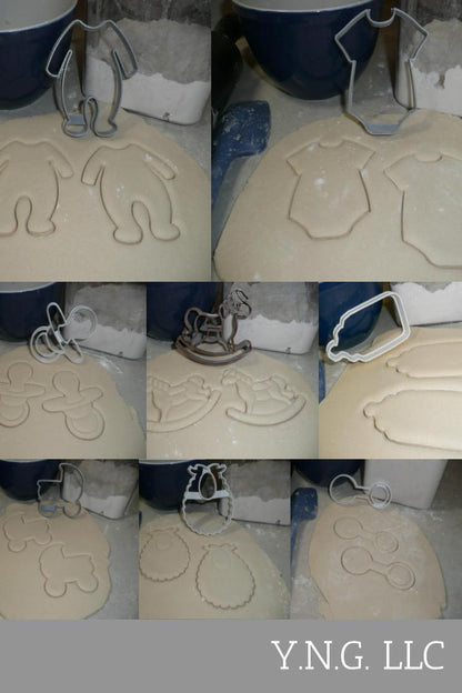 Baby Shower Theme Rattle Pacifier Onesie Set Of 8 Cookie Cutters USA PR1257