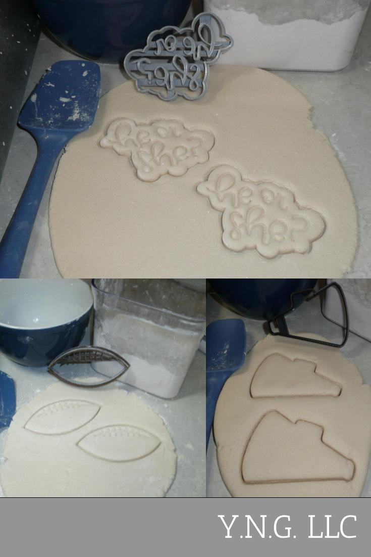 Quarterback Or Cheerleader Gender Reveal Set Of 3 Cookie Cutters USA PR1259