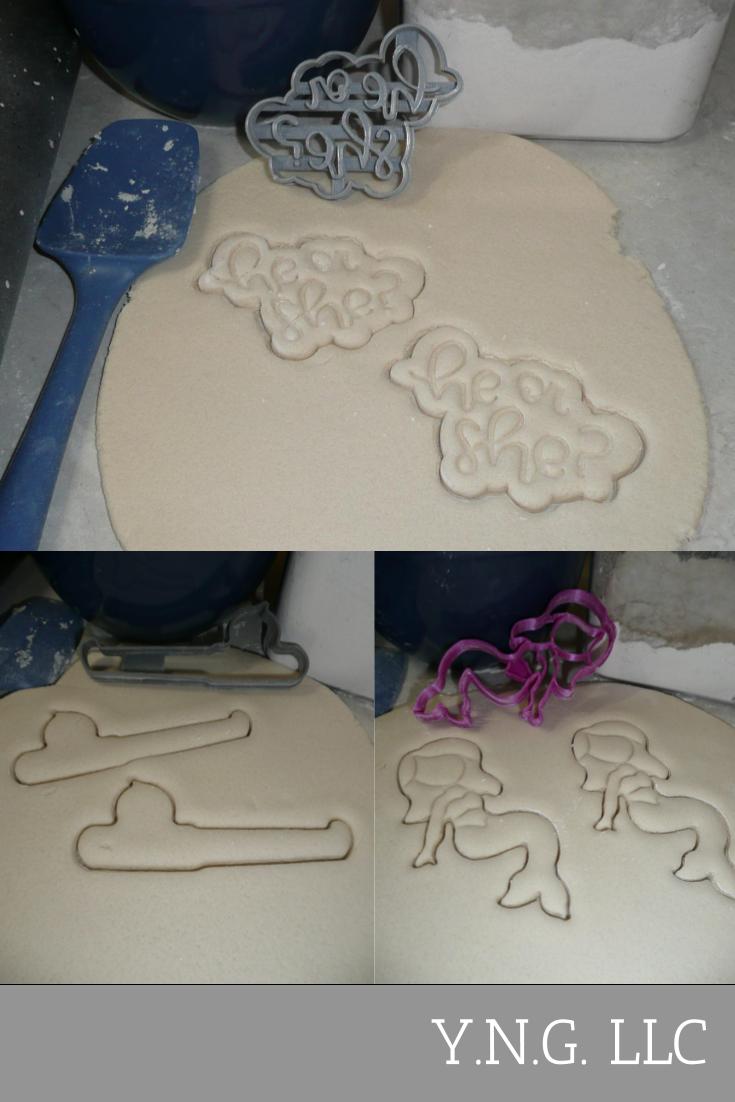 Fisherman Or Mermaid Gender Reveal Shower Set Of 3 Cookie Cutters USA PR1261