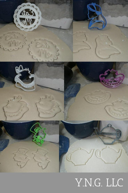 Alice In Wonderland Tea Party Mad Hatter Set Of 6 Cookie Cutters USA PR1266