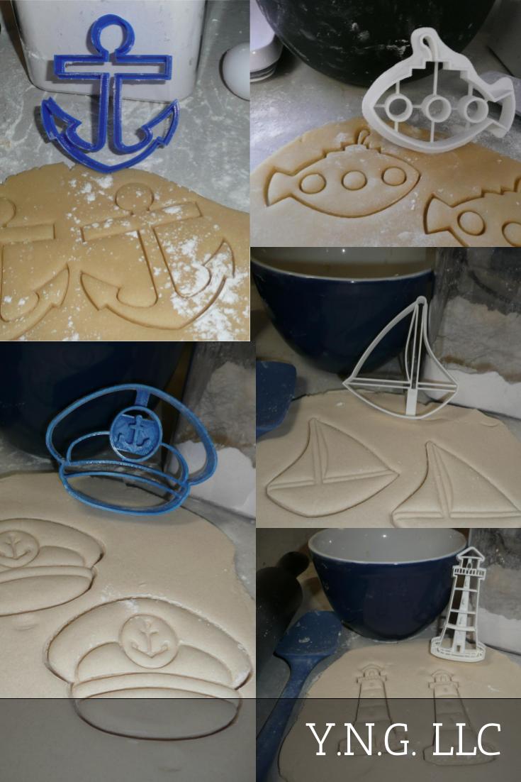 Nautical Theme Anchor Sailboat Lighthouse Set of 5 Cookie Cutters USA PR1267