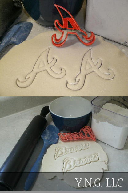 Atlanta Braves MLB Baseball Team Logo Set Of 2 Cookie Cutters USA PR1291