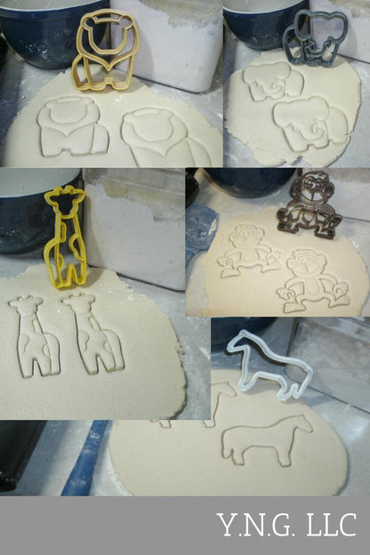Zoo Animals Animal Park Safari Menagerie Set Of 5 Cookie Cutters USA PR1171