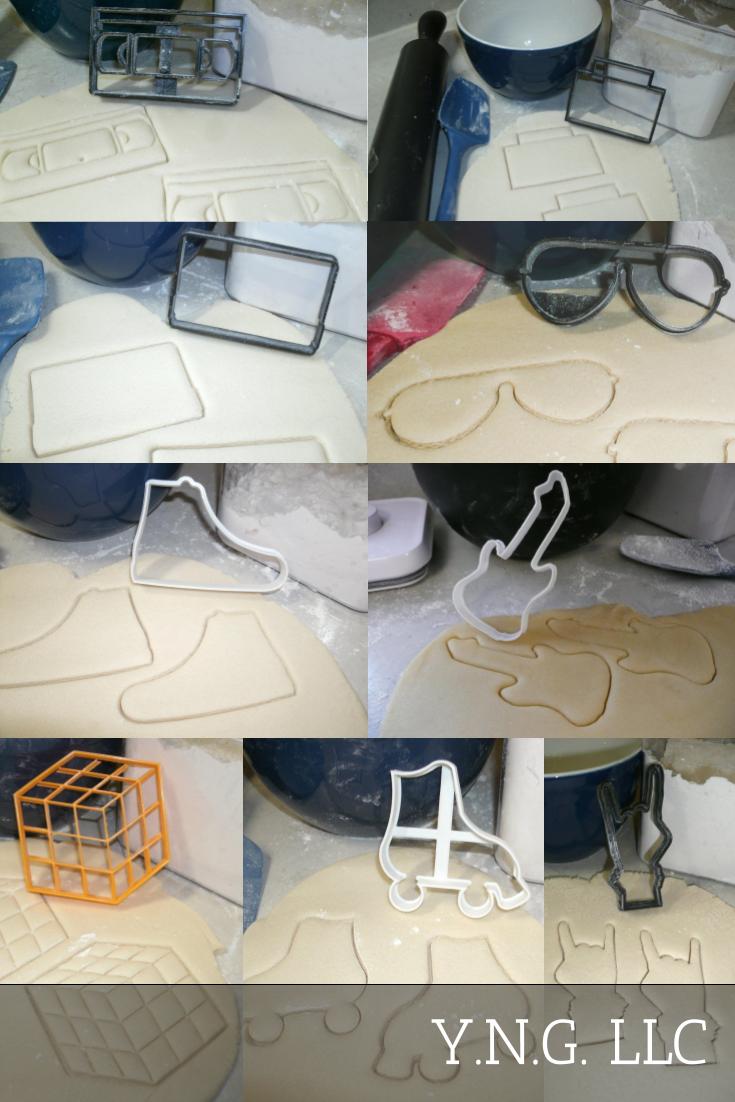 Rockin 80s Rocking Eighties Rock Music Video Set Of 9 Cookie Cutters USA PR1320