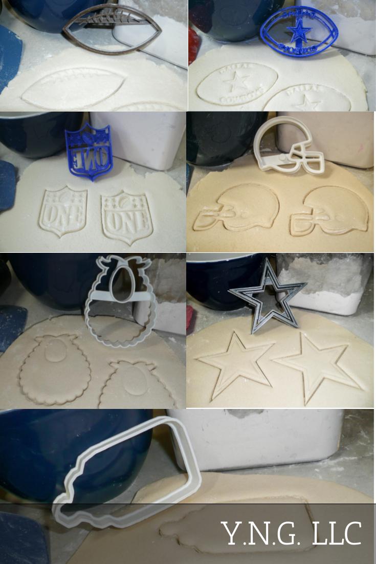 First 1st Birthday Dallas Cowboys Football Set Of 7 Cookie Cutters USA PR1299