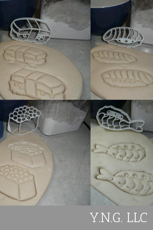 Sushi Shrimp Salmon Seafood Rice Food Fish Set Of 4 Cookie Cutters USA PR1286