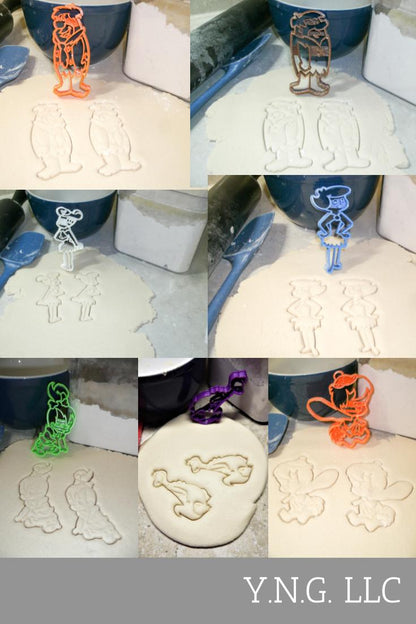Flintstones Cartoon Characters Stone Age Set Of 7 Cookie Cutters USA PR1175