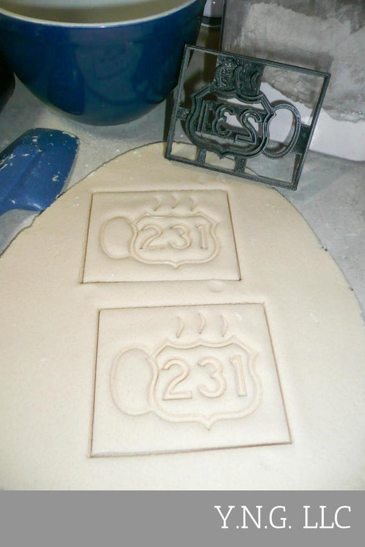 Route 231 Sign Coffee Mug Tea Cup With Steam Cookie Cutter USA PR3030