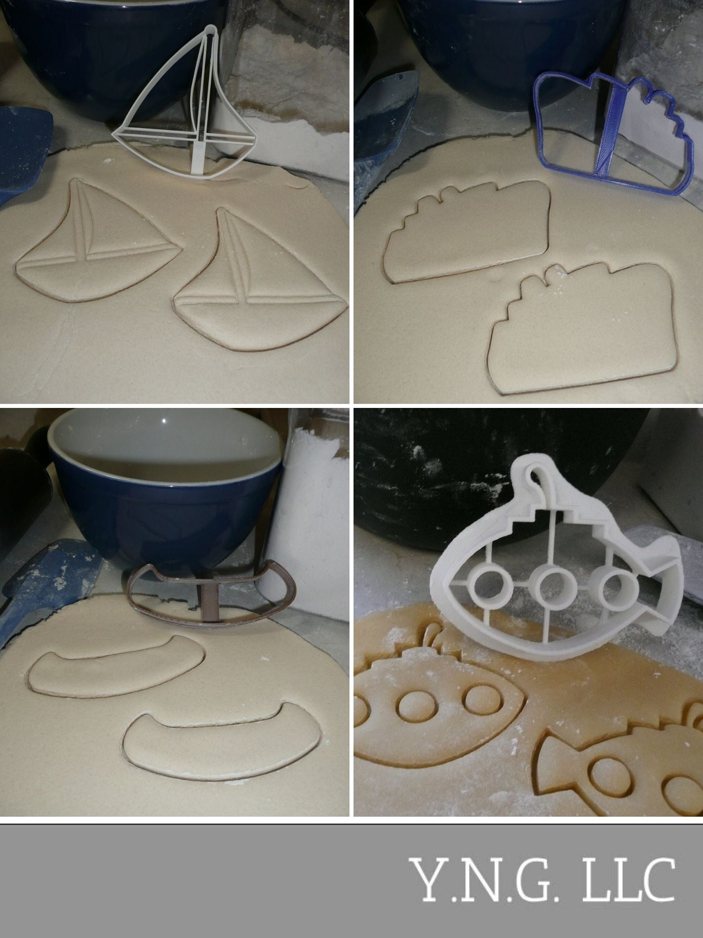 Water Vessels Boat Ship Sail Canoe Set of 4 Cookie Cutters USA PR1477