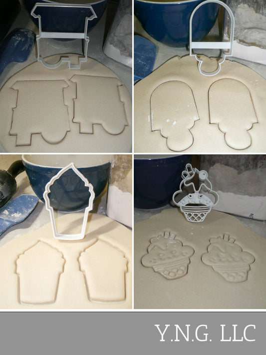 Ice Cream Dessert Treat Sundae Truck Set of 4 Cookie Cutters USA PR1481