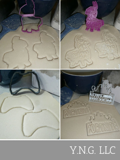Fortnite Game Donkey Set of 4 Cookie Cutters USA PR1464