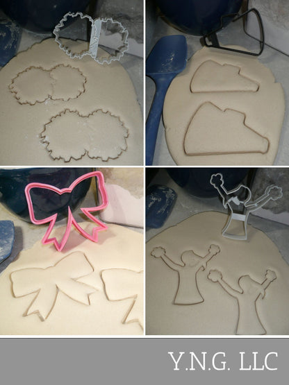 Cheerleading Cheerleader Cheer Squad Set of 4 Cookie Cutters Made in USA PR1489