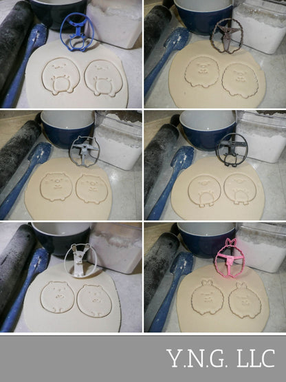 Round Chubby Puffy Animals Set of 6 Cookie Cutters USA PR1440