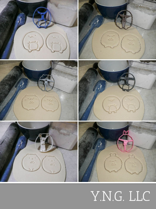 Round Chubby Puffy Animals Set of 6 Cookie Cutters USA PR1440