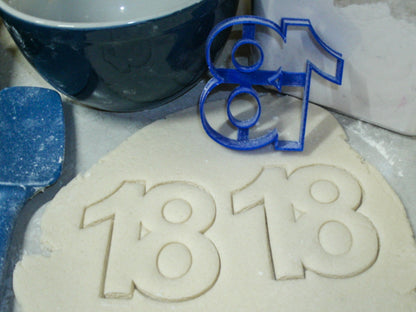 Number 18 Eighteen Birthday Anniversary Sports Cookie Cutter USA PR108-18