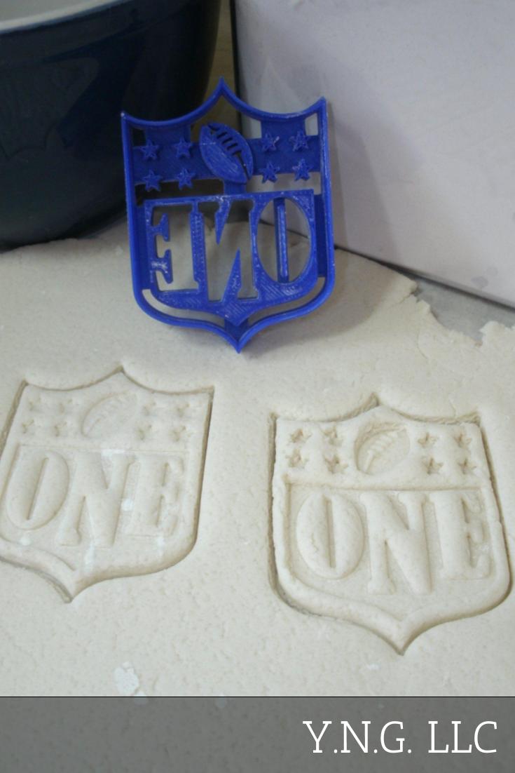 Inspired by NFL Symbol With One 1st Birthday Cookie Cutter Made in USA PR810