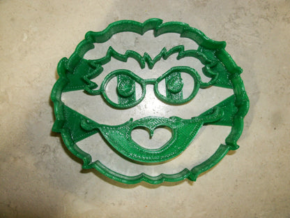 6x Oscar Grouch Face Fondant Cutter Cupcake Topper 1.75" USA FD2247