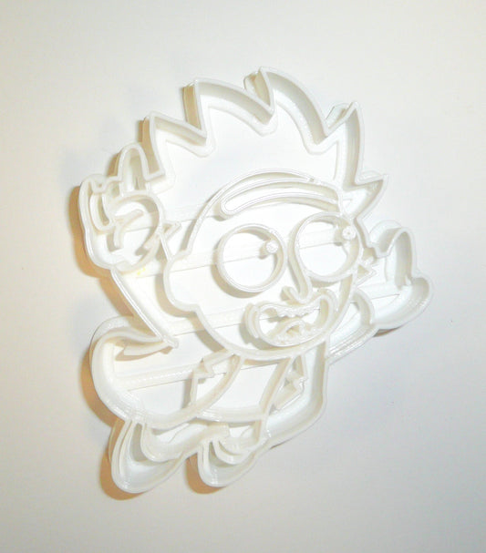 6x Tiny Rick & Morty Fondant Cutter Cupcake Topper Size 1.75" USA FD549