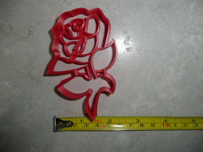 Rose With Stem Flower Plant Valentines Day Sweetheart Cookie Cutter USA PR2907