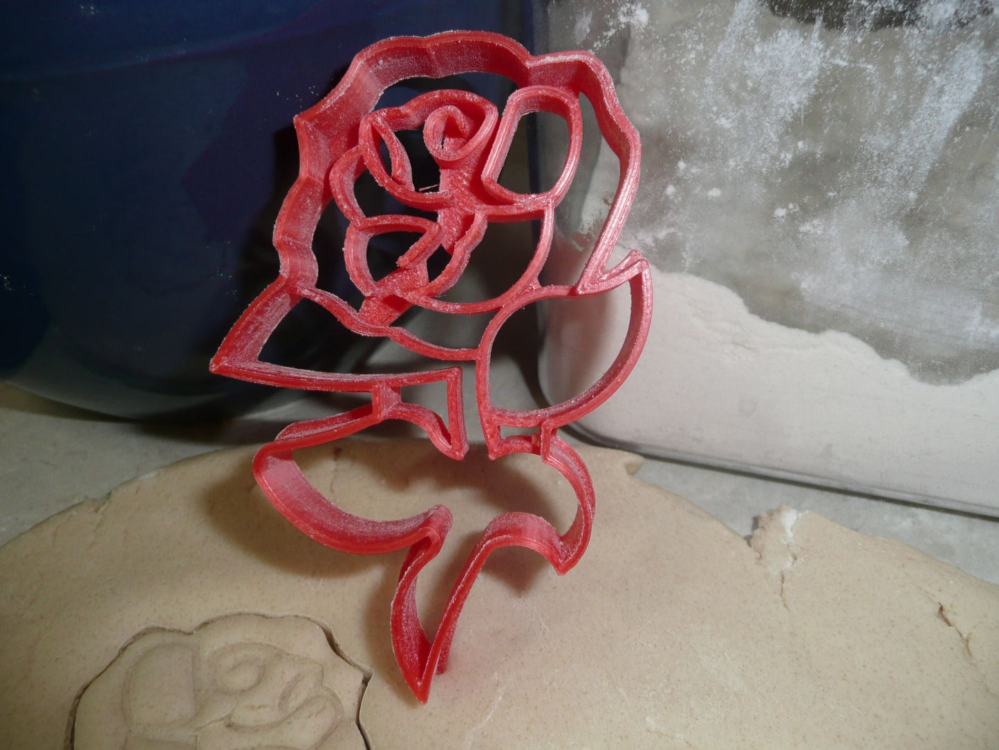 Rose With Stem Flower Plant Valentines Day Sweetheart Cookie Cutter USA PR2907