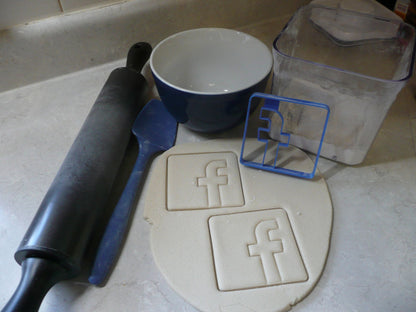 Facebook Themed F Letter Social Media Website Cookie Cutter Made in USA PR2954