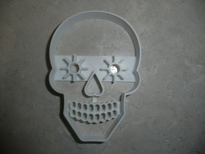 6x Sugar Skull Day Of The Dead Fondant Cutter Cupcake Topper 1.75 IN USA FD3255