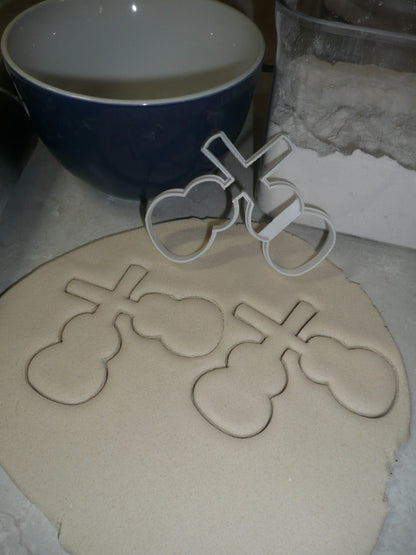 Dual Guitars Crossed Outline Two 2 Dueling Cookie Cutter USA PR3241