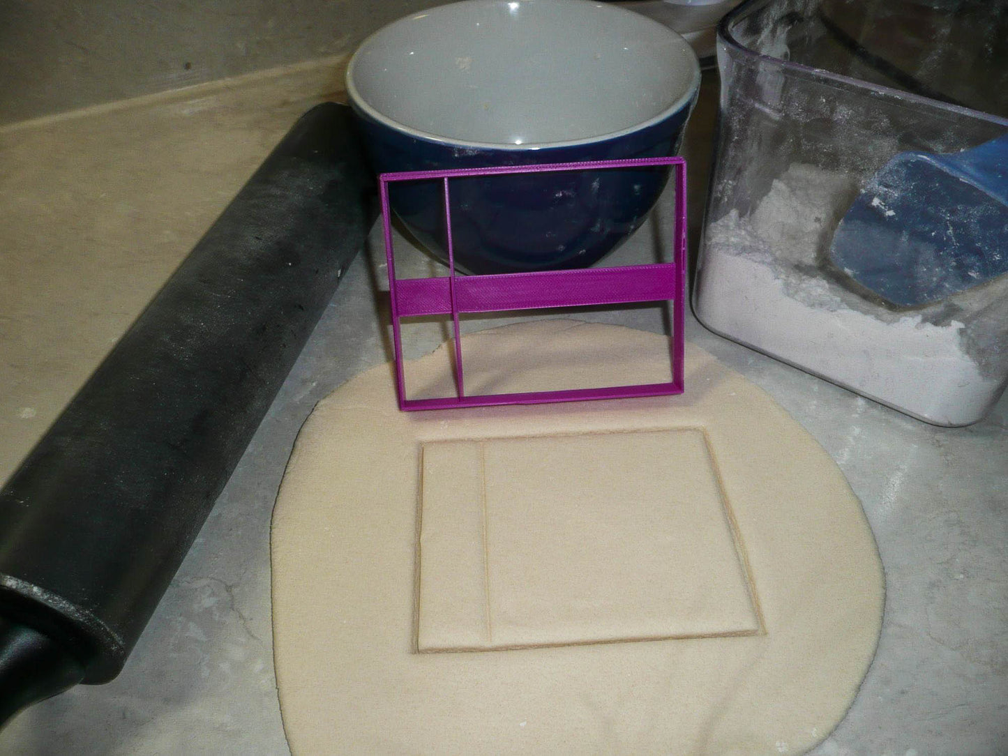 Rectangle With Side Vertical Or Horizontal Divide Cookie Cutter USA PR3042