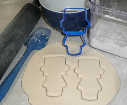 Boy Body With Square Head Hat Outline Vintage Kids Toy Cookie Cutter USA PR3075