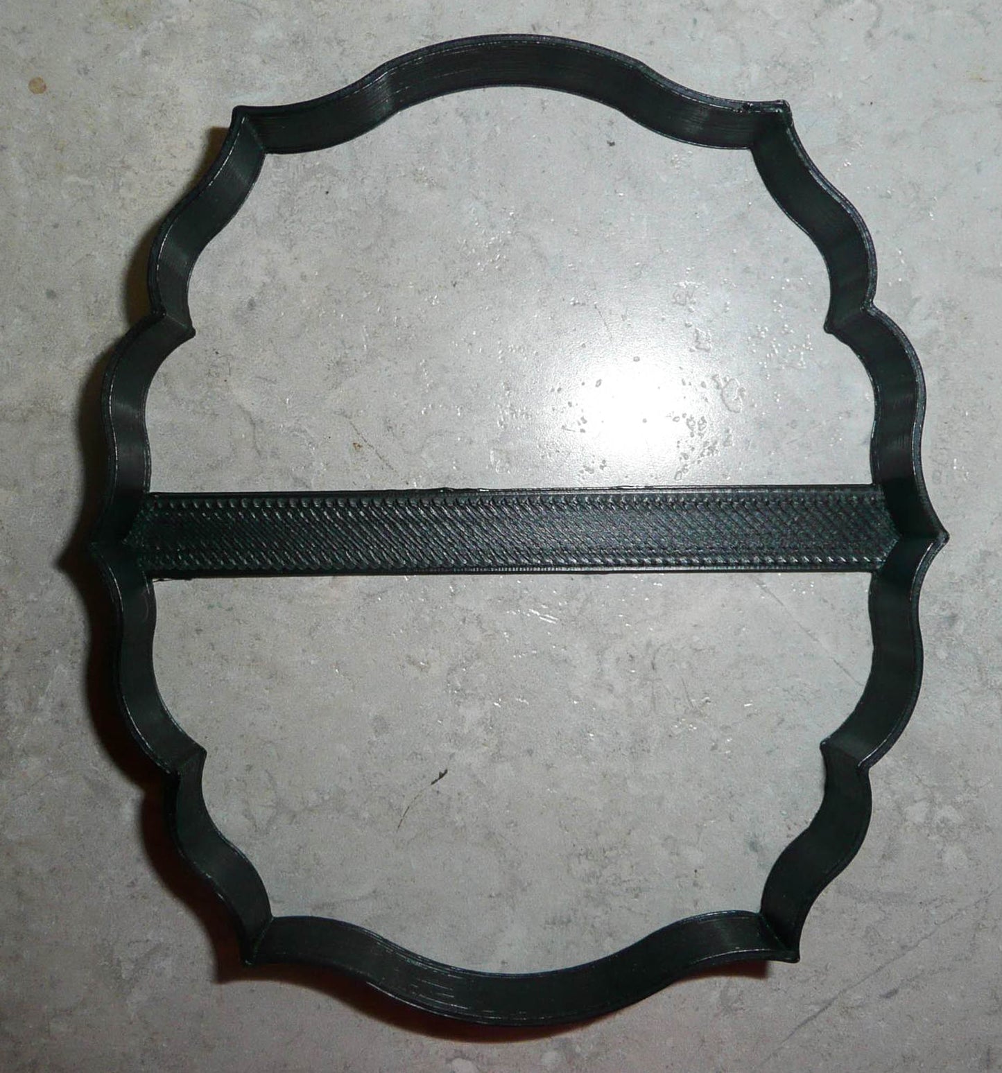 Plaque Frame Elegant Scalloped Edge Outline For Name Cookie Cutter USA PR3153