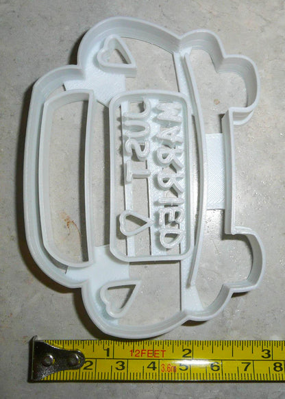 Just Married Sign On Wedding Getaway Car Newlyweds Cookie Cutter USA PR3012