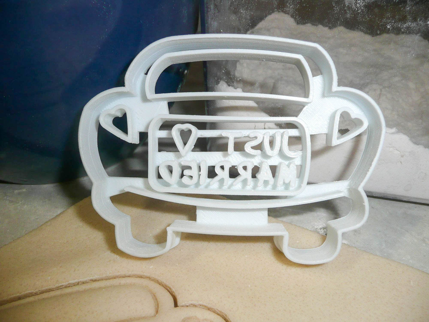 Just Married Sign On Wedding Getaway Car Newlyweds Cookie Cutter USA PR3012