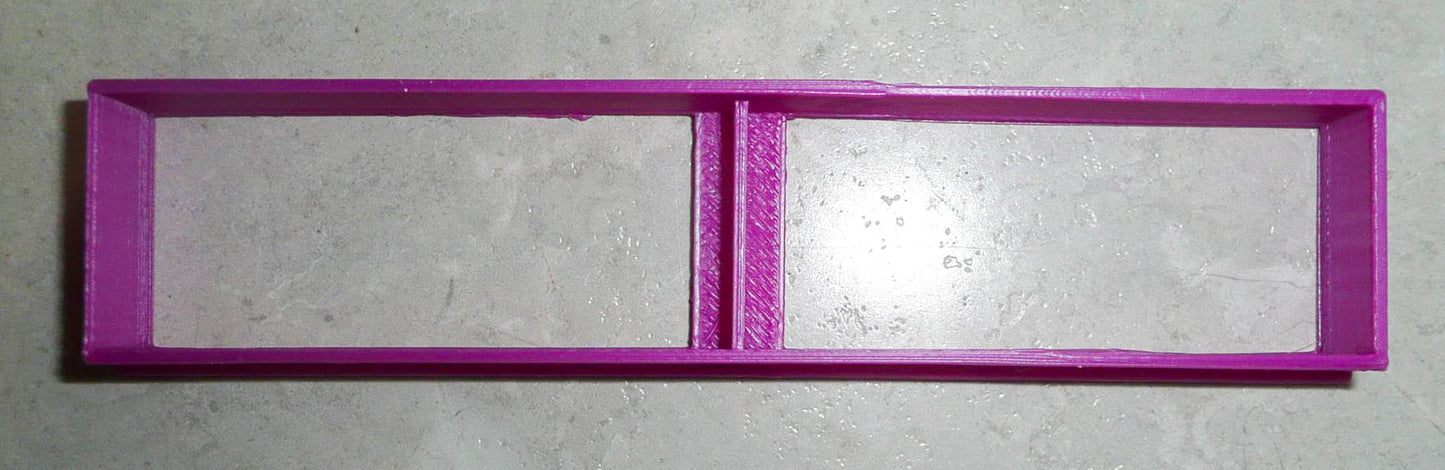 Long Rectangle Shape With Vertical Divide Small Size Cookie Cutter USA PR3043