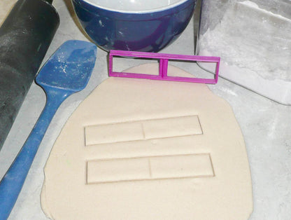 Long Rectangle Shape With Vertical Divide Small Size Cookie Cutter USA PR3043
