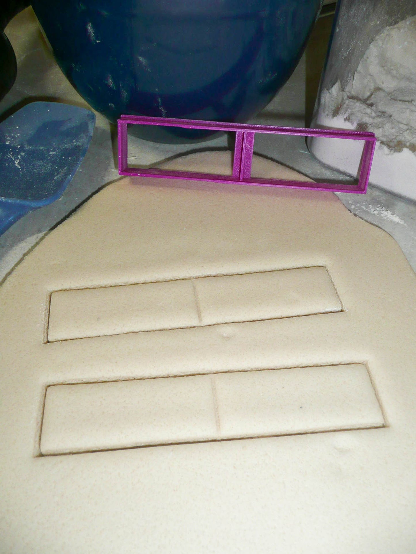 Long Rectangle Shape With Vertical Divide Small Size Cookie Cutter USA PR3043