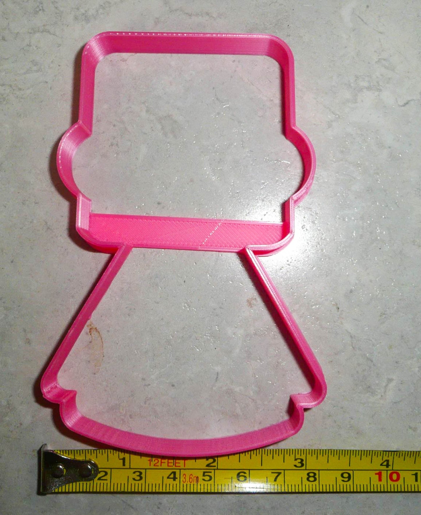 Girl Body With Square Head Hat Outline Vintage Kids Toy Cookie Cutter USA PR3186
