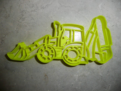 6x Backhoe Digger Fondant Cutter Cupcake Topper 1.75 IN USA FD3231