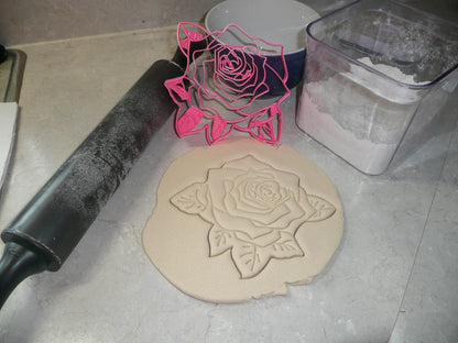 Rose Flower 7.5 Inch Pie Top Topper Design Or Large Cookie Cutter USA PR3314