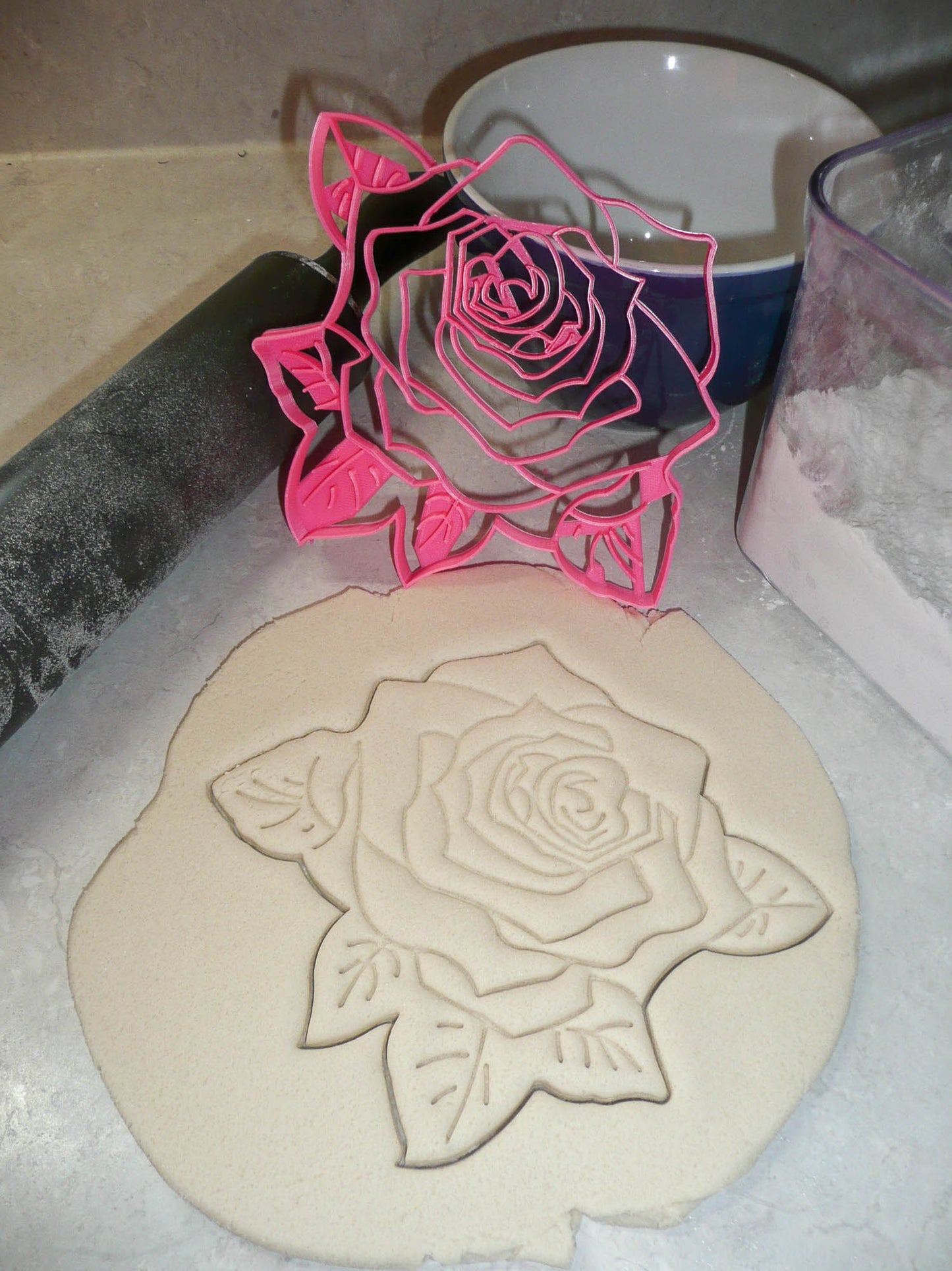 Rose Flower 7.5 Inch Pie Top Topper Design Or Large Cookie Cutter USA PR3314