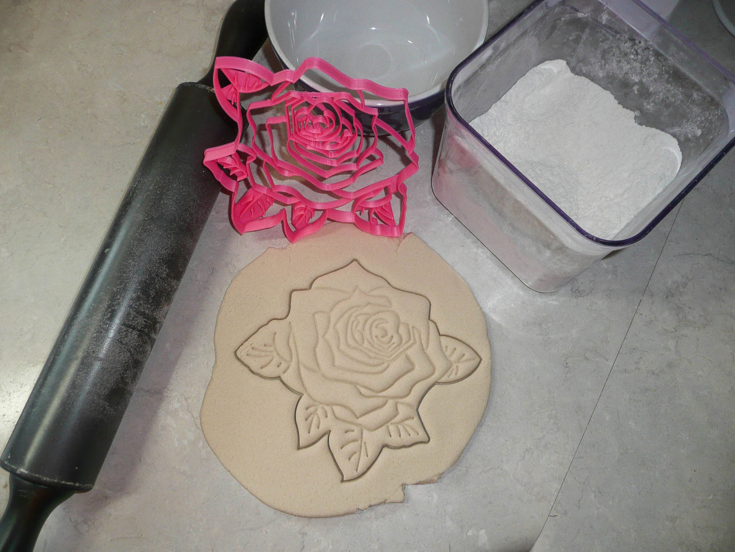 Rose Flower 7.5 Inch Pie Top Topper Design Or Large Cookie Cutter USA PR3314