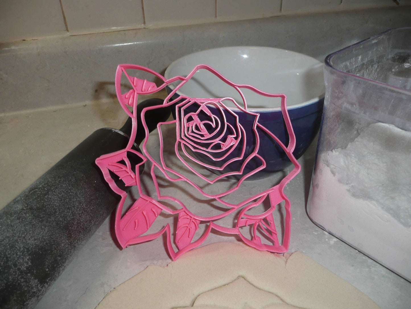 Rose Flower 7.5 Inch Pie Top Topper Design Or Large Cookie Cutter USA PR3314