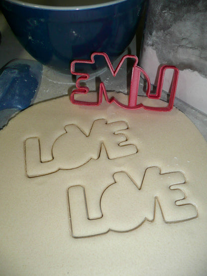 Love Word Block Letters Outline Valentines Wedding Cookie Cutter USA PR3323