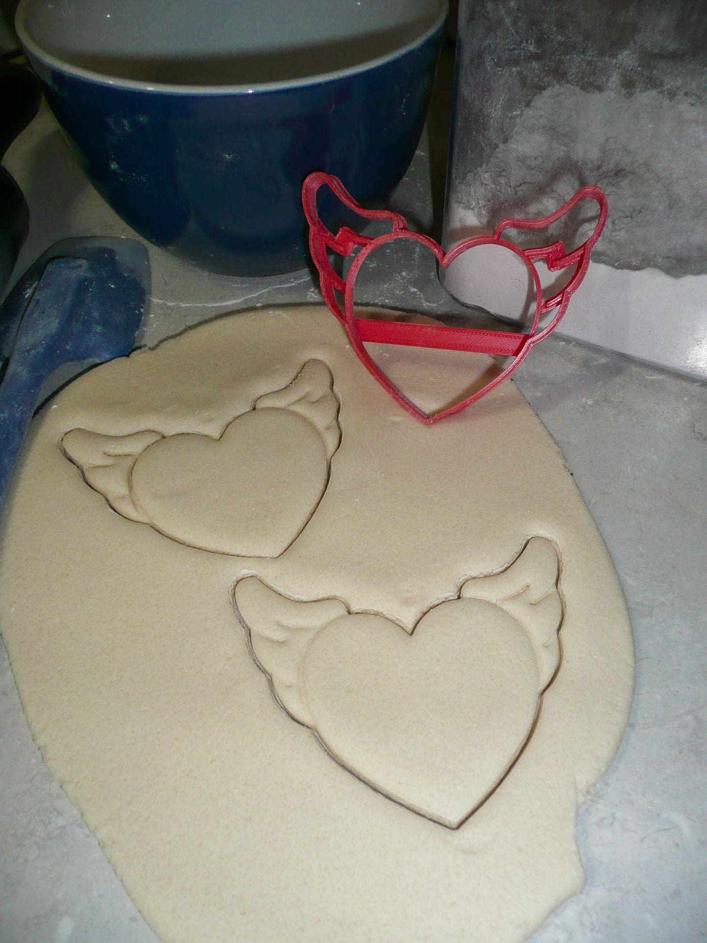 Heart With Angel Wings Love Memorial Tattoo Valentines Cookie Cutter USA PR3324