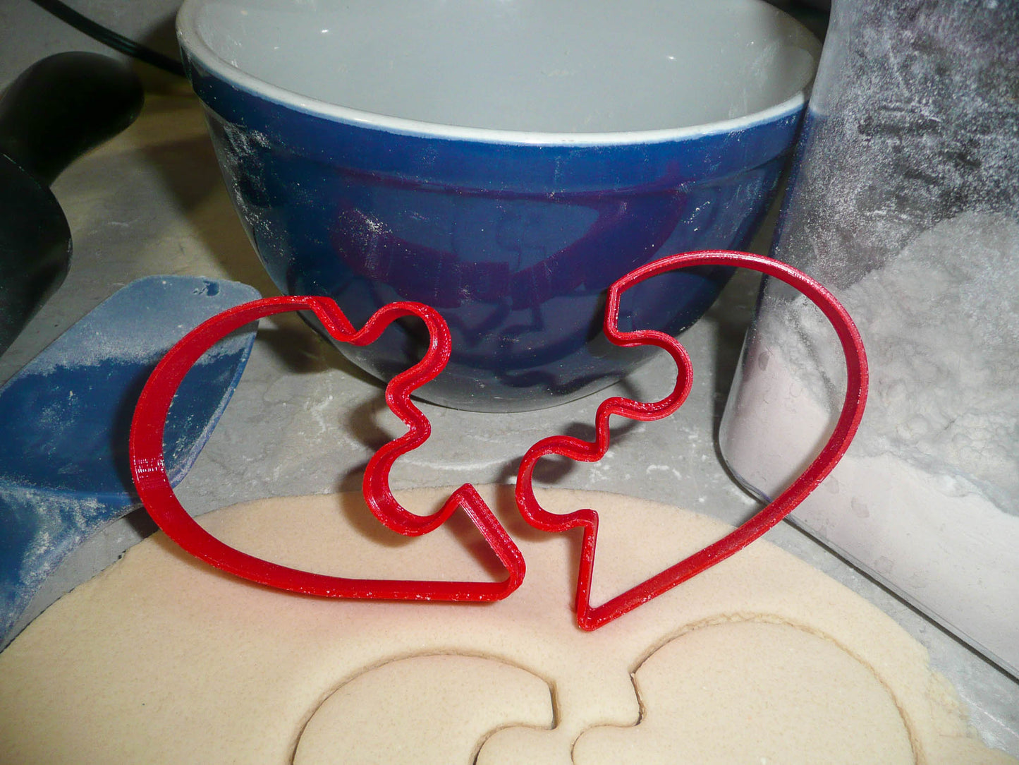 Heart Puzzle Pieces Love Valentines Wedding Set Of 2 Cookie Cutters USA PR3325