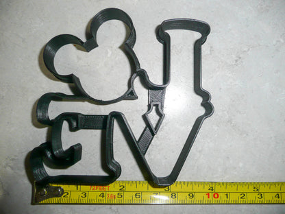 Mickey Mouse Head Love Word Letters Valentine Wedding Cookie Cutter USA PR3326