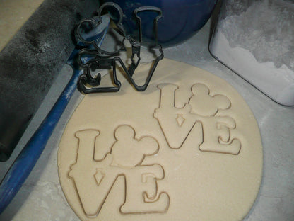 Mickey Mouse Head Love Word Letters Valentine Wedding Cookie Cutter USA PR3326