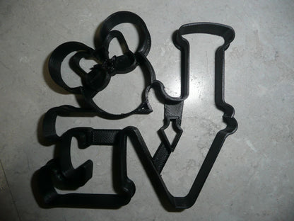 Minnie Mouse Head Love Word Letters Valentine Wedding Cookie Cutter USA PR3327