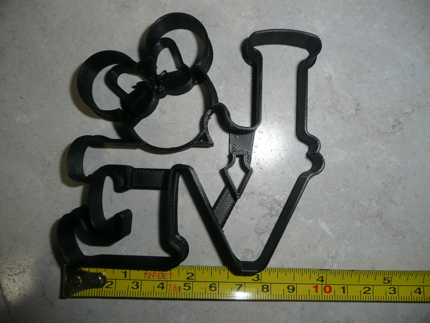 Minnie Mouse Head Love Word Letters Valentine Wedding Cookie Cutter USA PR3327