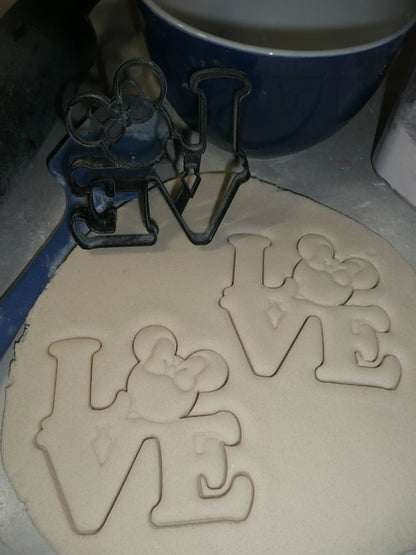 Minnie Mouse Head Love Word Letters Valentine Wedding Cookie Cutter USA PR3327